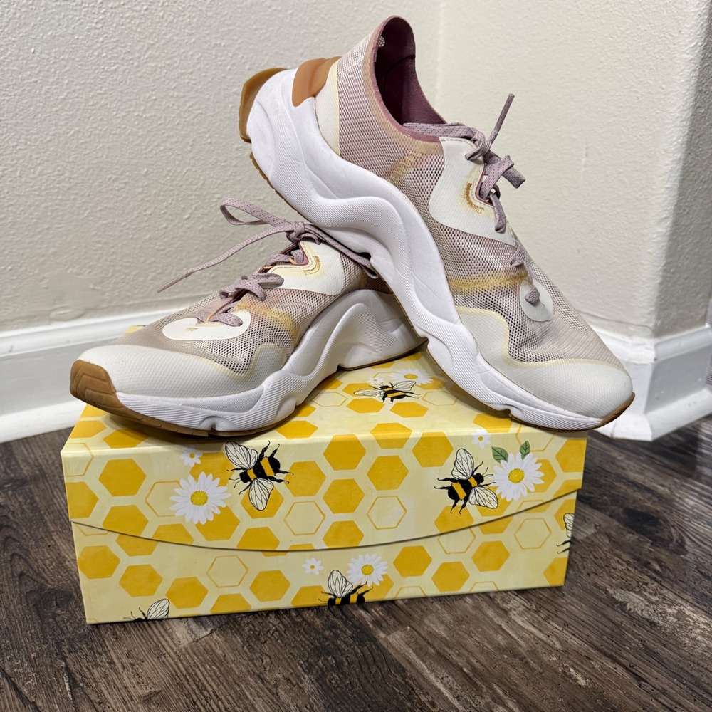 Sorel Kinetic Impact Lace Sneakers Mauve Cream Tan NL4699-191 Womens 9